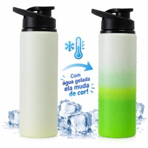 Garrafa mágica alumínio - muda de cor com água gelada - 750ml
